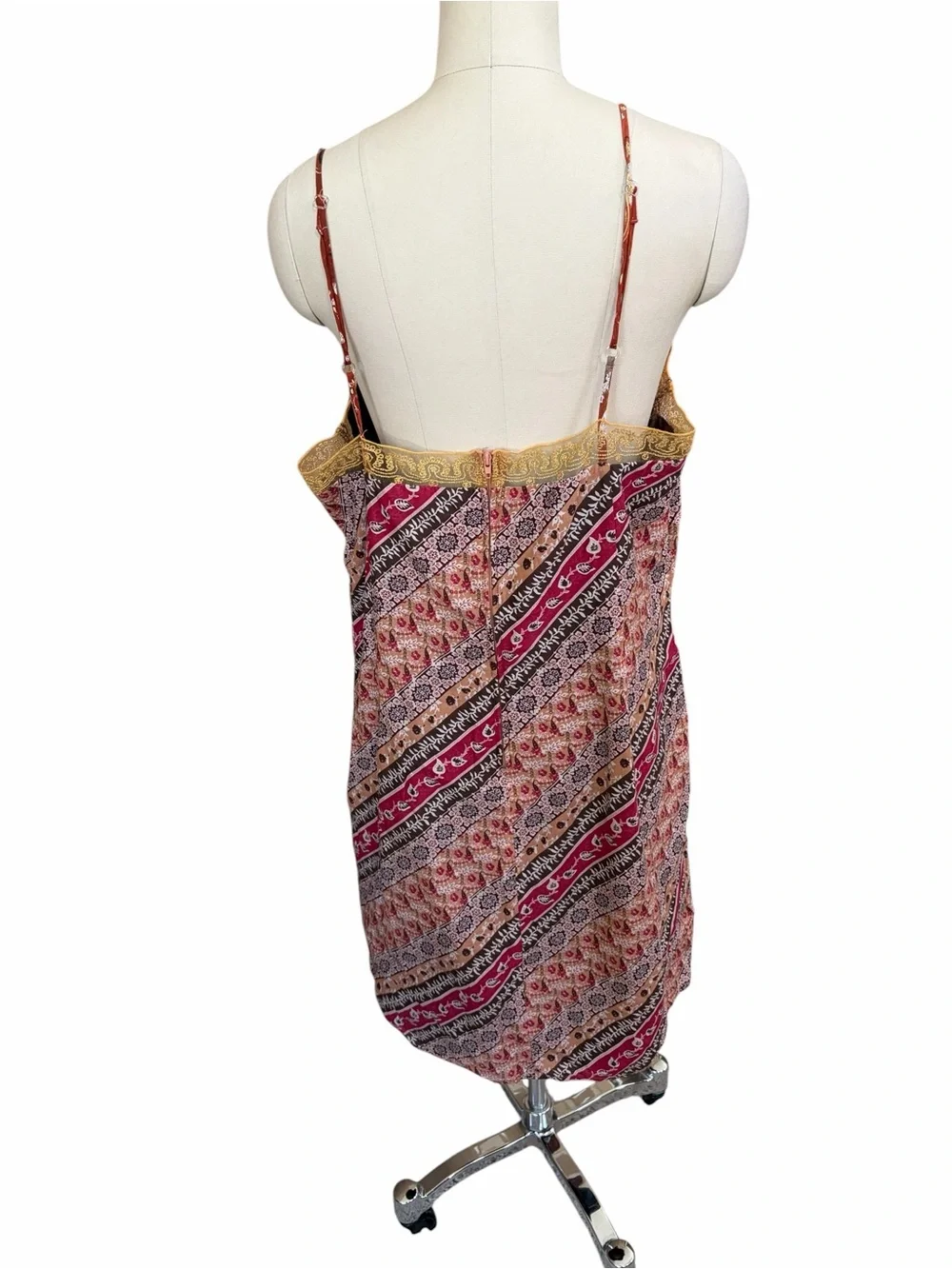 Xhilaration vintage Y2K‎  Bohemian Paisley Slip Dress in Rust & Gold